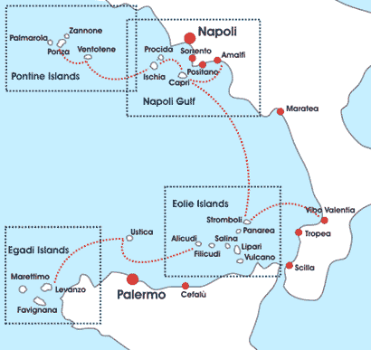 mappa degli itinerari consigliati