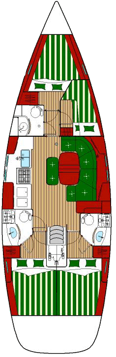 pianta della Oceanis 423